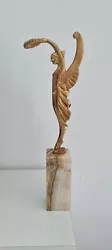 Statue sculpture golden bronze.  Marble base art deco Statuette en bronze doré socle en marbre 13 inches/ 35 cm