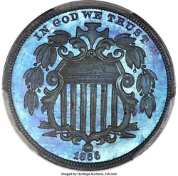 Judd-509, Pattern Reverse, PR66 Brown. Similar to the issued No Rays proofShield nickel, but struck in bronze with a...