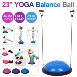 1x Yoga Ball. With 2 elastic strings for keeping balance. Multiple uses for balance, core stability, endurance and...