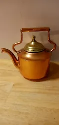 Copper Tea Kettle Manning Quality Bowman #137.. Art Deco Style. size is 8 inches high and 8 inches wide. Made in 1940s....