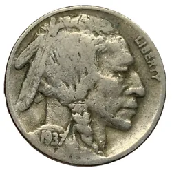 1937-D Buffalo Nickel, 3-Legged, Collector Favorite Choice VG/F Key Date ERROR!. Please look carefully at the pictures...