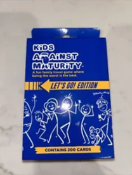 NEW Kids Against Maturity LETS GO Edition Travel Game FREE SHIPPING. Condition is New. Shipped with USPS Priority Mail.