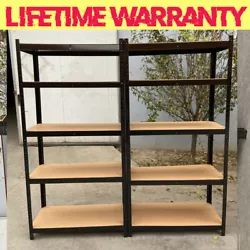 Solid structure can hold up 175kg/386lb loads per tier. 1x Storage Shelving Unit- Black. Size : 5 Tier Shelf, H 150 x W...