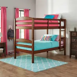 Solid wood bunk bed for kids. Easily converts into two stand-alone twin beds. Features one ladder to ensure safe...