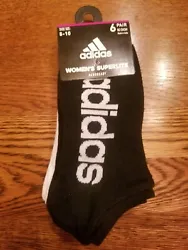 Womens Socks Adidas Superlite Aeroready No Show 6 Pair Shoe Size 5-10.