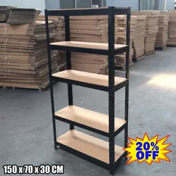 Solid structure can hold up175kg/386lb loads per tier. Size : 5 Tier Shelf, H 150 x W 70 x D 30 Cm. ▲Durable -- The...