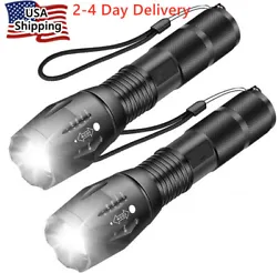 Set of 2 - T6 Military Grade Tactical Flashlight. - Keep the alarming situations at bay with T6 Tactical Flashlight! -...