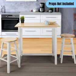 Set includes one (1) table and two (2) stools that nestle under the table to save space. Mission style by design...