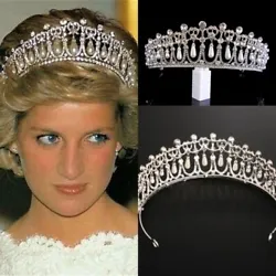 SWEET Vintage Wedding Bridal Pearl Crown Diana Tiara Princess Hair Accessories.
