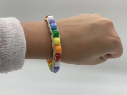 Rainbowloom beed Bracelet Orange And Teal All Wrist Sizes.
