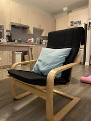 IKEA POÄNG Armchair *Used, Excellent Condition* Black Cushion / Birchwood. Very clean conditionSteady frame with no...
