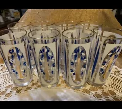 EXQUISITE Vtg Mid Century Modern Glassware Highball/iced tea 22k cobalt blue. Now offered is this set of 8 Mid Century...