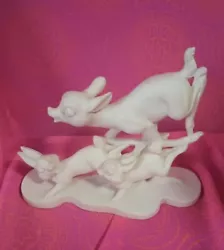 Vintage A. Santini Alabaster Resin Sculpture depicts Disney’s Bambi and Thumper. Beautiful condition. No chips or...