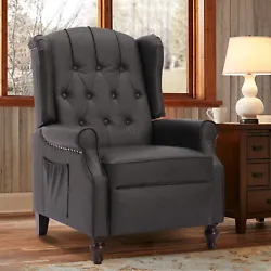 IPKIG recliner chair adopts a push-forward design.Simply push the armrest forward to tilt the wingback chair. The...