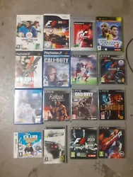 LOT.16JEUX.+ PLAYSTATION 2.3.4+ + Wii +X.BOX+NINTENDO.DS+PSP.SONY+FIFA.18+METAL GEAR SOLID 2+FALLOUT+GRAN TURISMO...