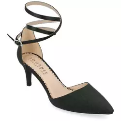 Toe Style: Pointed. Heel Type: Heel. Strap Type: Ankle Wrap. Upper Material: Man-made. Lining: Faux Leather.