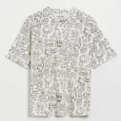 NWT Keith Haring Licensed Mens African Cotton Graphic T-Shirt NEW with tag!- Size: L- Color: White / Black- Crewneck-...