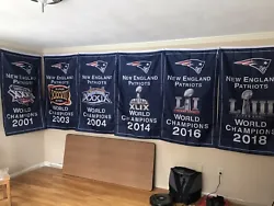 NEW - Complete set of 6 New England Patriots Banners. Perfect for the man cave, she shed, dorm room, garage or...