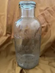 Antique Candy Bros MFG. Co St. Louis Glass Candy Bottle with Original Lid 4 Lbs. very nice embossed lettering no cracks...