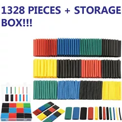Big collection of heat shrink tubing, 8 Specifications, 5 colors, 1328pcs. - Ideal for automotive, boat, motorcycle,...