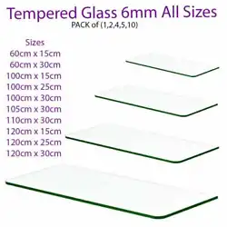 HD TEMPERED GLASS 6MM SIZES. TEMPERED GLASS (CLEAR)： Safe use & kid-friendly. When broken, it crumbles into small...