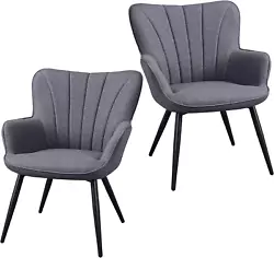 Its lightweight design makes it easy to move around as needed. 【Modern and Elegant】This pair of small accent chairs...