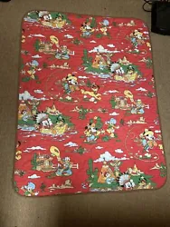 Vintage Disney Western Mickey Mouse Cowboy Red Baby Crib Blanket Comforter. In amazing condition! No rips or tears!