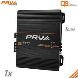 1X PRV QS3000 1 Ohm Car Audio Amplifier. 1 Channel car audio amplifier stable at 1 Ohm gives you the benefit of wiring...