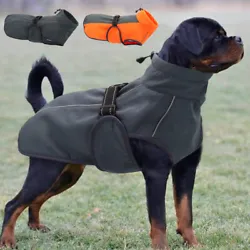 Type:Dog Winter Coat Waterproof Fleece Padded Jacket Reflective Clothes for Large Dogs Material:Polyester+Fleece Padded...