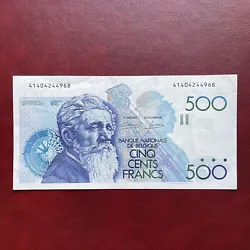 Belgique Billet 500 Francs Constantin Meunier Type 1982Superbe 500 francs sans fente ni épinglage Pli en angle avec...