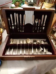 Great set of 45 pieces  of  silverware  and  services  pieces  ,there are some missing  items  but great set...