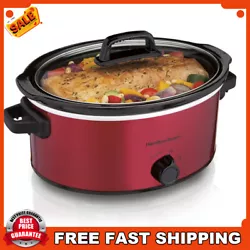 It will hold a 6 lb. chicken or a 4 lb. roast and serves 7+ people. The removable stoneware crock and glass lid are...