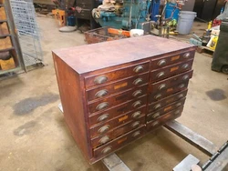 Very nice industrial watch makers card file type cabinet. We can put on pallet and load on your truck