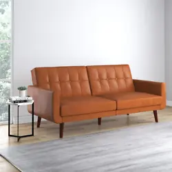 Say hello to the 1950s all over again with this elegant and attractive futon. This mid-century-styled sofa bed is a...