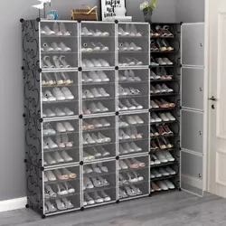 Versatile organizer. Shoe cabinet capacity is a reference value, If you place sneakers,boots or shoes with a shoe size...
