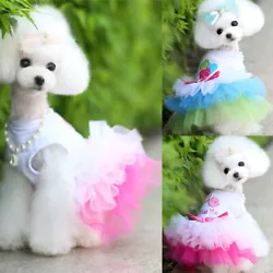 Dog Clothes Small Dog Dress Sweety Princess Dress Spring Small Dog Lace Clothes. Color:pink,blue.
