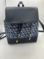 Tommy Hilfiger Signature Logo Nylon/ Leather Flap Backpack.