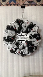 Wipe Your Paws wreath, Front door wreath, Dog lovers wreath, handmade.