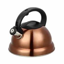 Made from high quality copper and stainless steel, this kettle not only looks great, but distributes the heat evenly...