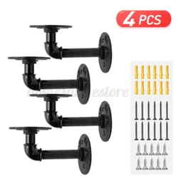 ☑ 【Design】- This item is a pair of shelf brackets that are made of durable iron material. It adopts pipe design,...