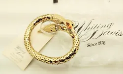 Whiting & Davis Mesh Snake Citrine Colored Eyes Bracelet..basically new old stock with tags and bag