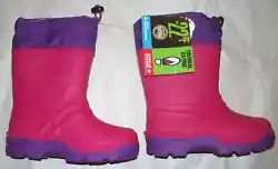 Wonder Nation Girls Size 8 Pink & Purple Winter Snow Boots with Removable Liners - Made in Canada.