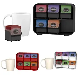 6 drawers for all your favorite tea bag flavors, Each drawer holds up to 15 tea bags. Easily slide and remove each...