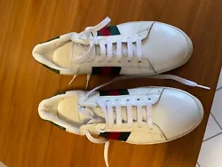 Gucci ace white leather shoes trainers sneakers UK SIZE 6.5 US 7 EU 40.5