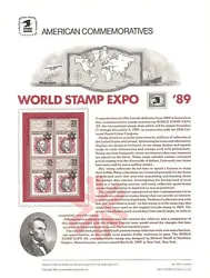 Stamp Scott #2410. 25c World Stamp Expo 89 Stamp. Most of the engravings are great art work. Along, with these...