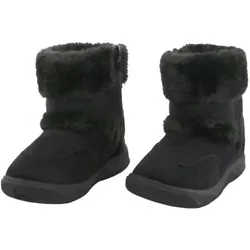 TODDLER FAUX SUEDE FABRIC WINTER BOOTS. FAUX FUR LINING & SIDE ZIPPER. - Upper: Fabric Suede / Faux Fur Lining. FOR...
