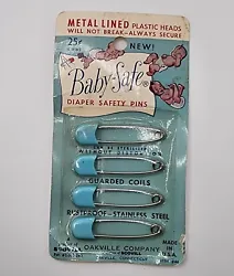 Vintage NOS Baby-Safe Diaper Saftey Pins Scovil #46 Oakville CT Advertising.