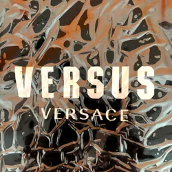 Versus Versace logo located in white print on both sides of bag. Made of black vinyl with a fine layer of sheen....