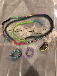 Rainbow Loom Long Rope And Bracelets. Condition is 