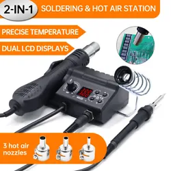 [One Unit, Two Tools] This station combines soldering station and hot air rework station for versatile uses when it...